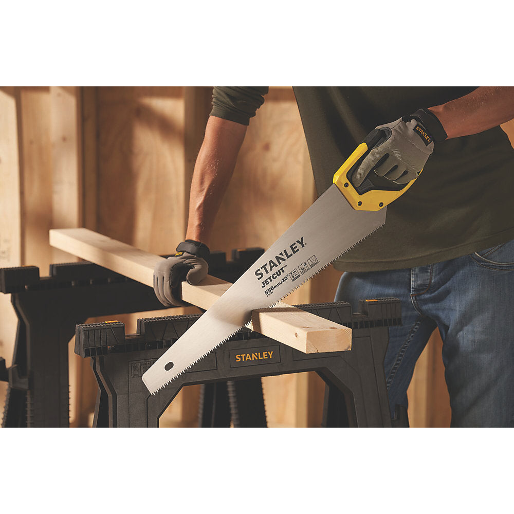 Scie à Main Pour Bois/aggloméré/MDF 7 dents/pouce Stanley Jetcut 21¾" (550mm)