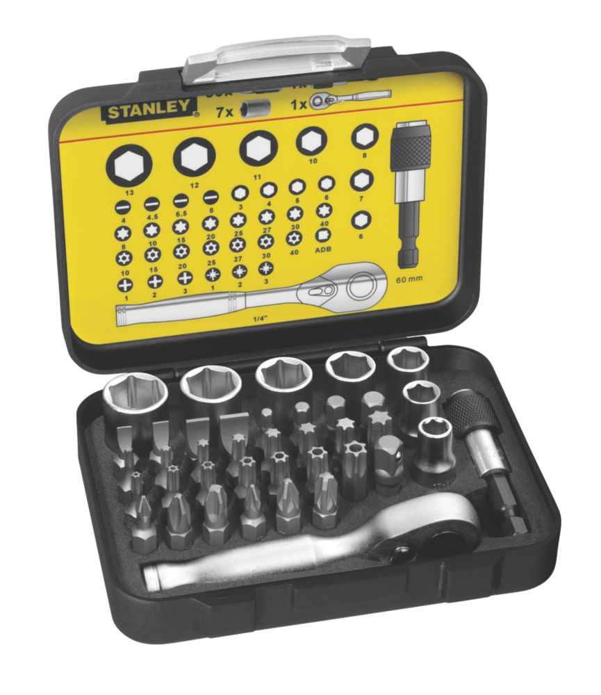  Assortiment D'embouts Et De Douilles à Entraînement 1/4" FatMax Stanley 39 pièces