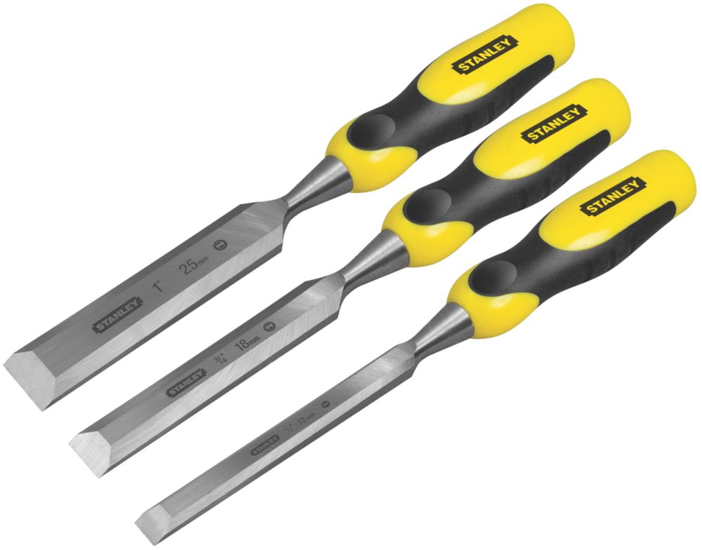  Jeu De 3 ciseaux à Bois Biseautés Stanley