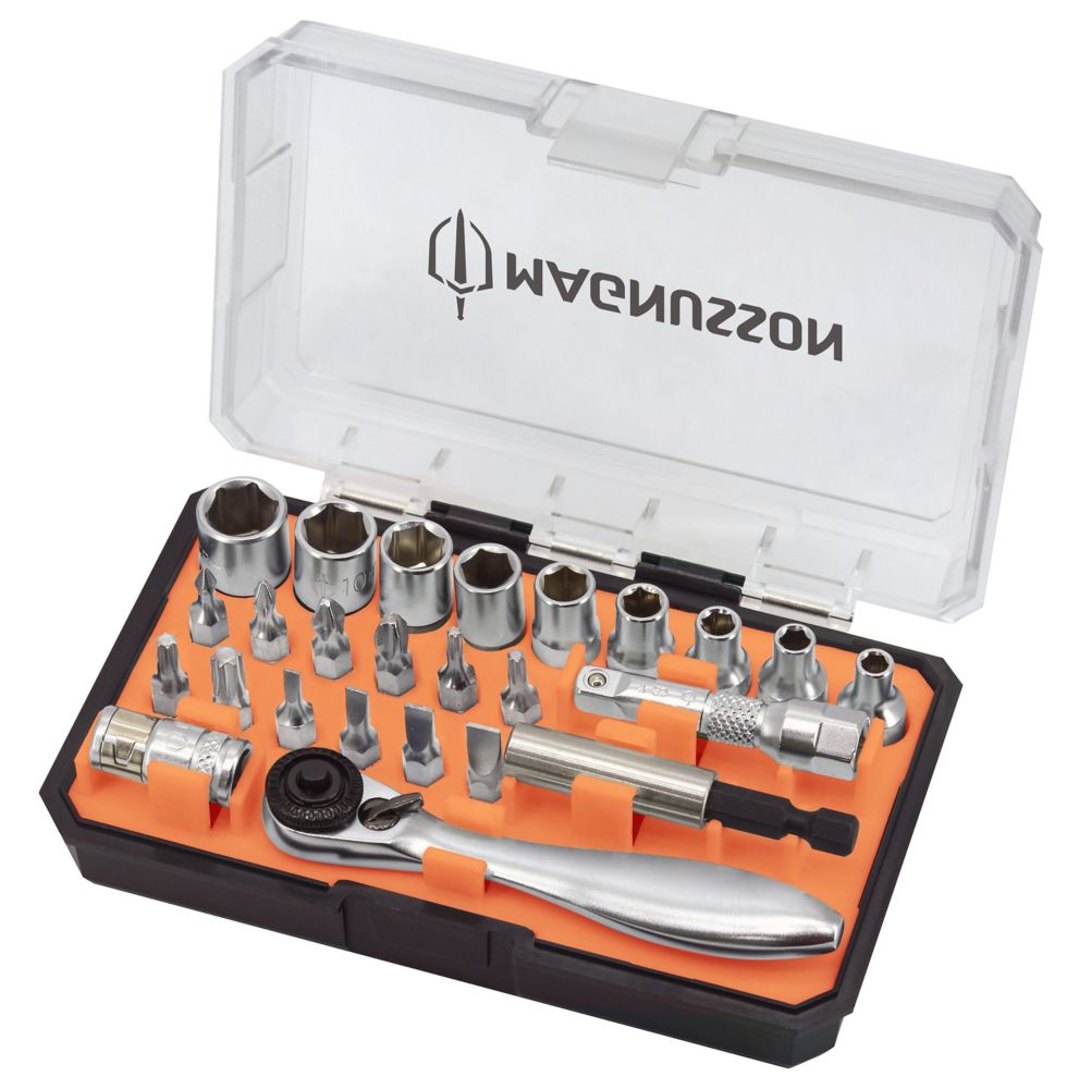  Assortiment De Douilles à Entraînement 1/4" Magnusson 25 pièces