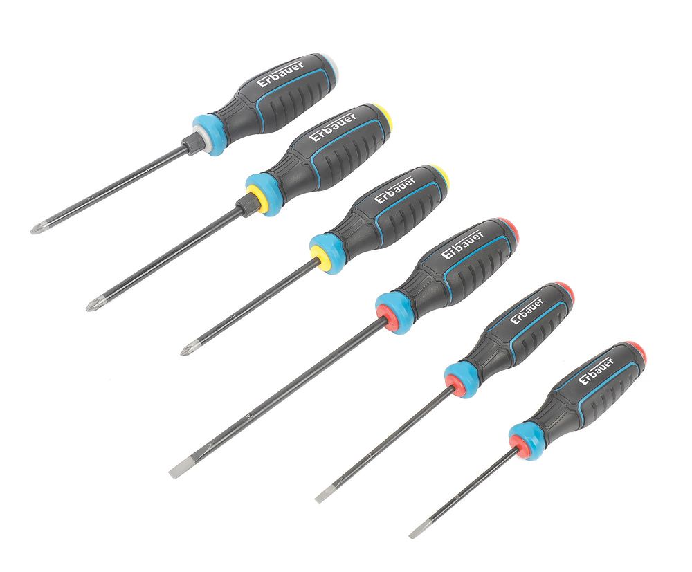 Assortiment De 6 tournevis Erbauer