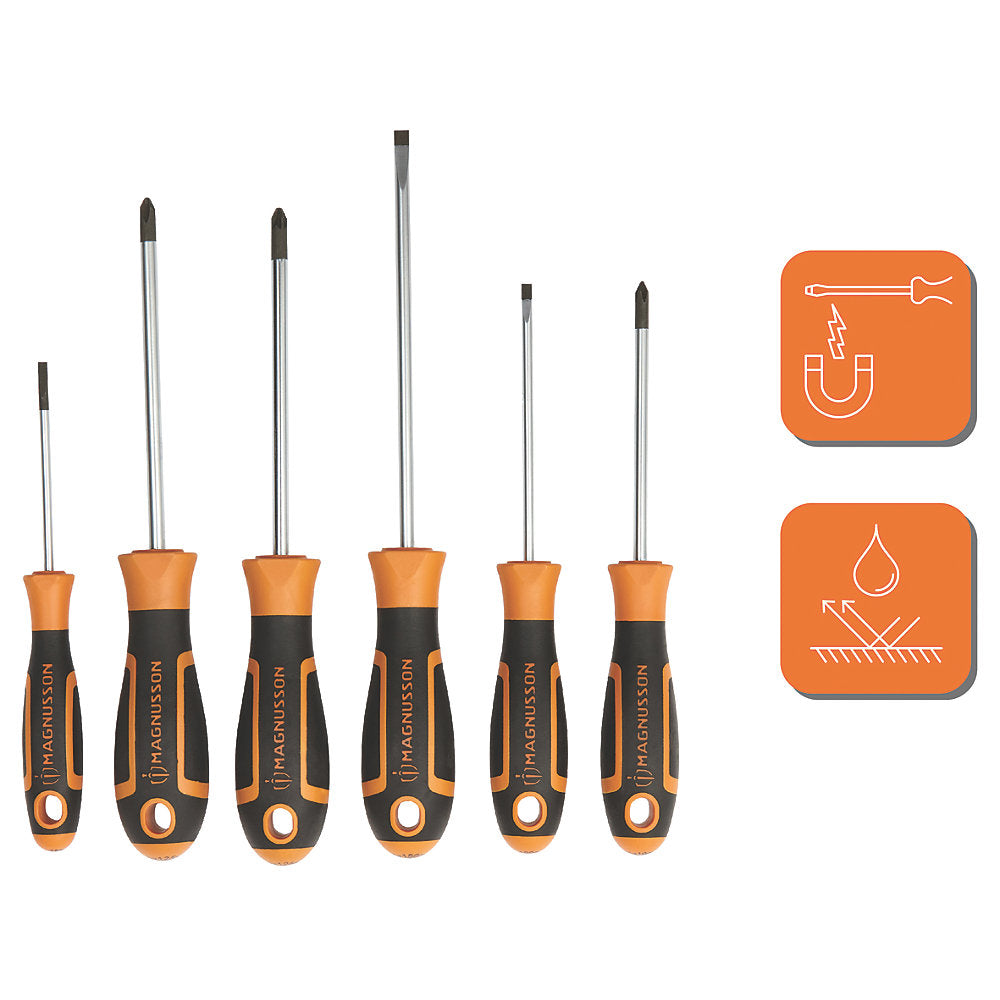  Assortiment De 6 tournevis Magnusson