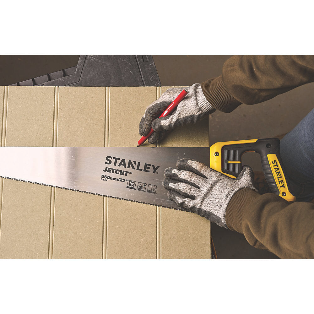  Scie à Main Pour Bois/aggloméré/MDF 11 dents/pouce Stanley Jetcut 21¾" (550mm)