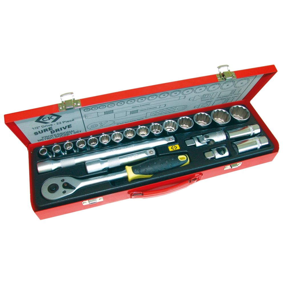  Assortiment De Douilles à Entraînement 1/2" C.K Sure-Drive 22 pièces