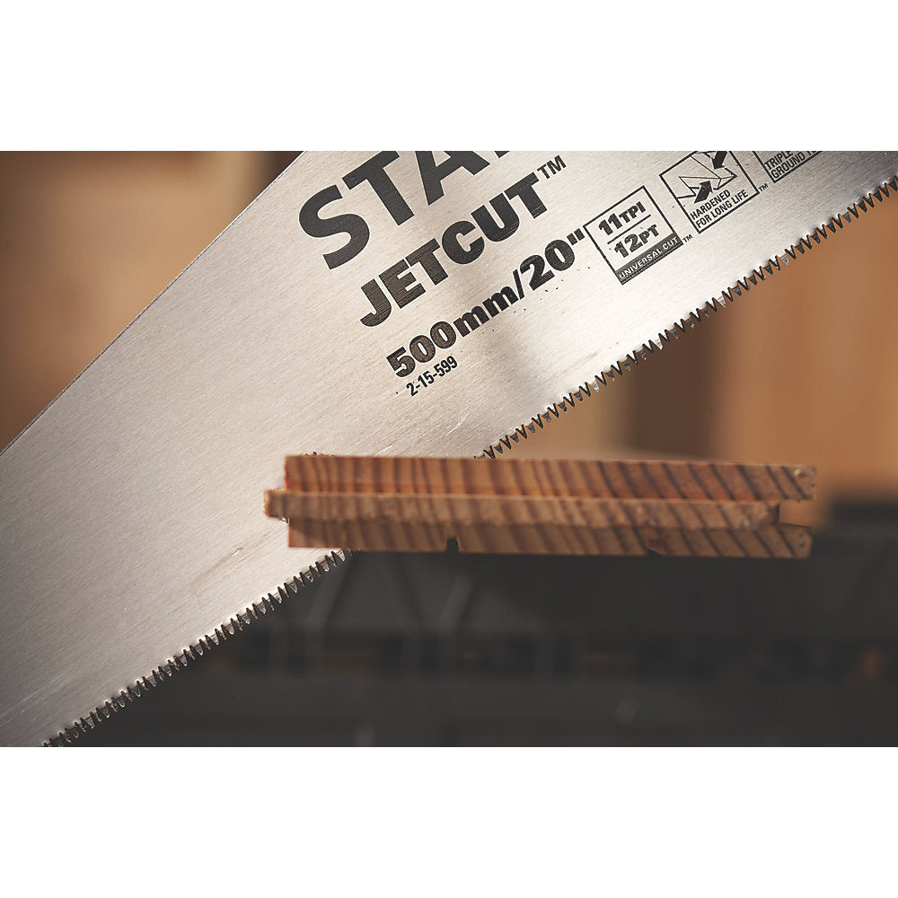  Scie à Main Pour Bois/aggloméré/MDF 11 dents/pouce Stanley Jetcut 20" (500mm)