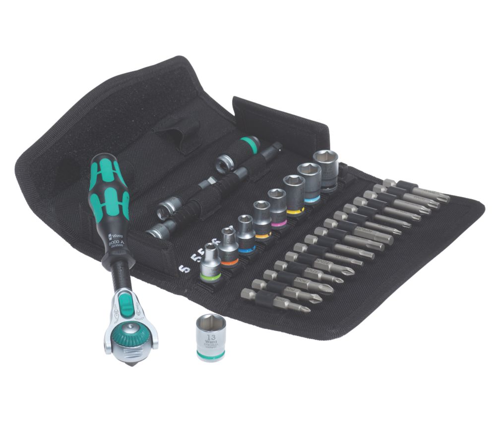  Assortiment De Cliquets 5-en-1, De Douilles Et D'embouts à Entraînement 1/4" Zyklop Wera 28 pièces