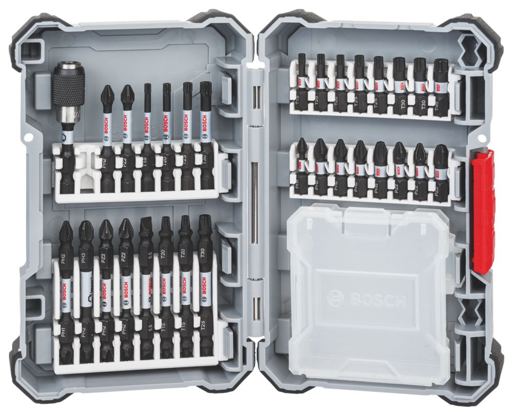  Assortiment De 31 embouts De Visseuse à Tige Hexagonale Bosch 1/4" Conçus Pour Résister Aux Chocs