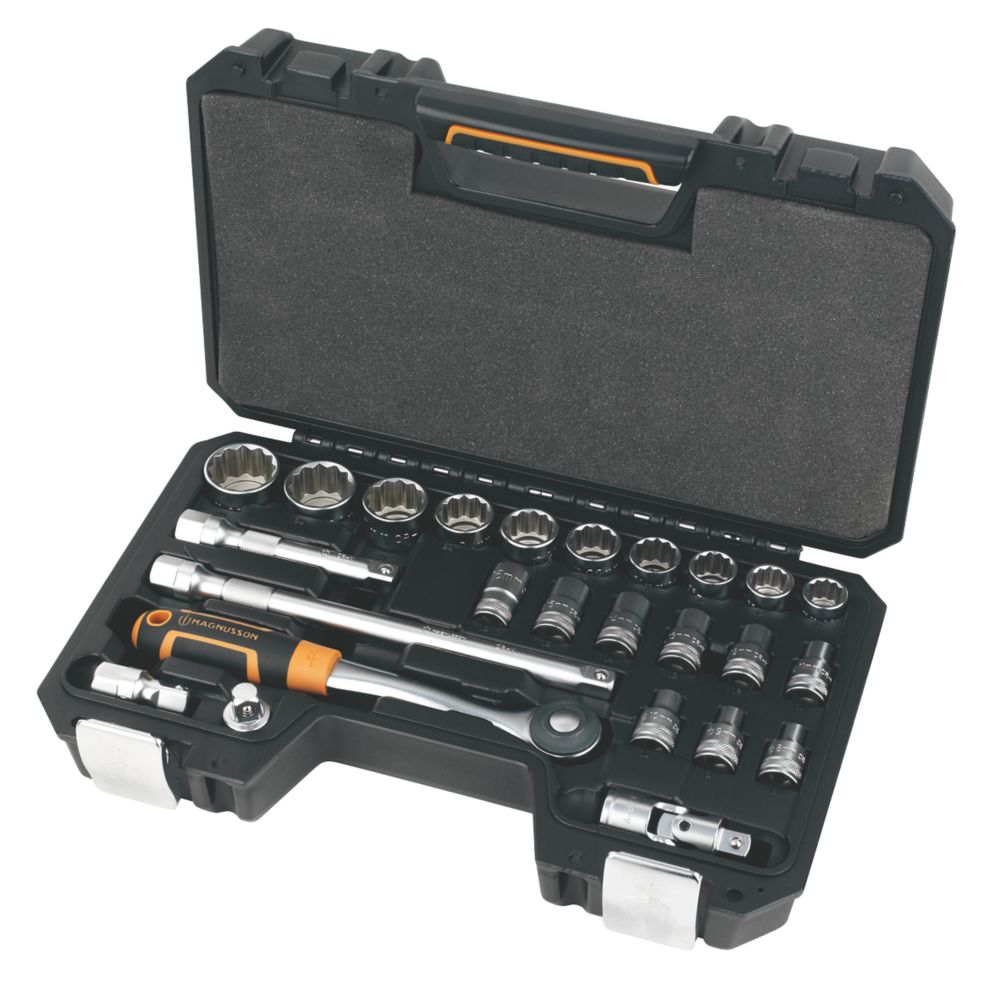  Assortiment De Douilles 12 points Magnusson 1/2" 25 pièces