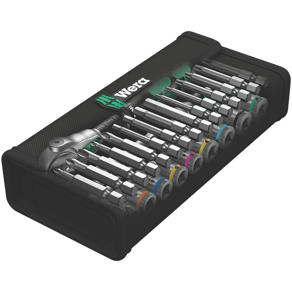  Assortiment De Cliquets 5-en-1, De Douilles Et D'embouts à Entraînement 1/4" Zyklop Wera 28 pièces