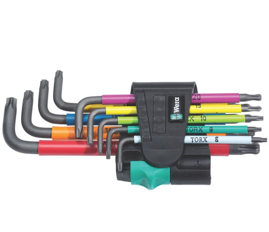  Jeu De 9 clés En L Creuses Multicolores Métriques Et TX Wera