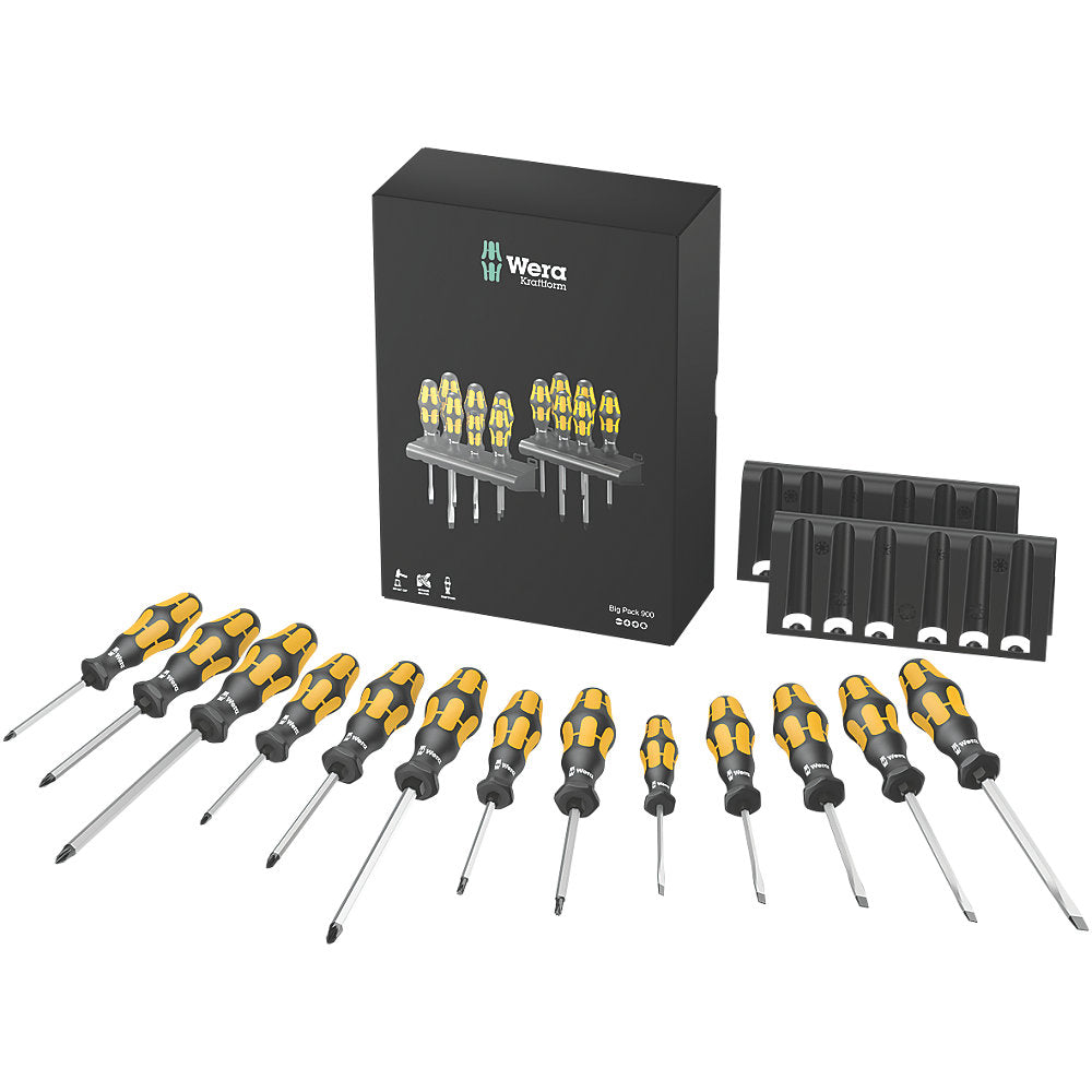  Assortiment De 15 tournevis Burins Kraftform Plus Wera